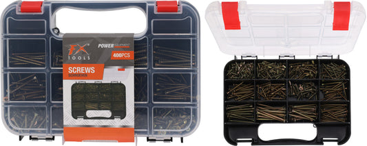 מארז מגוון ברגים 400 יח באירגונית קשיחה