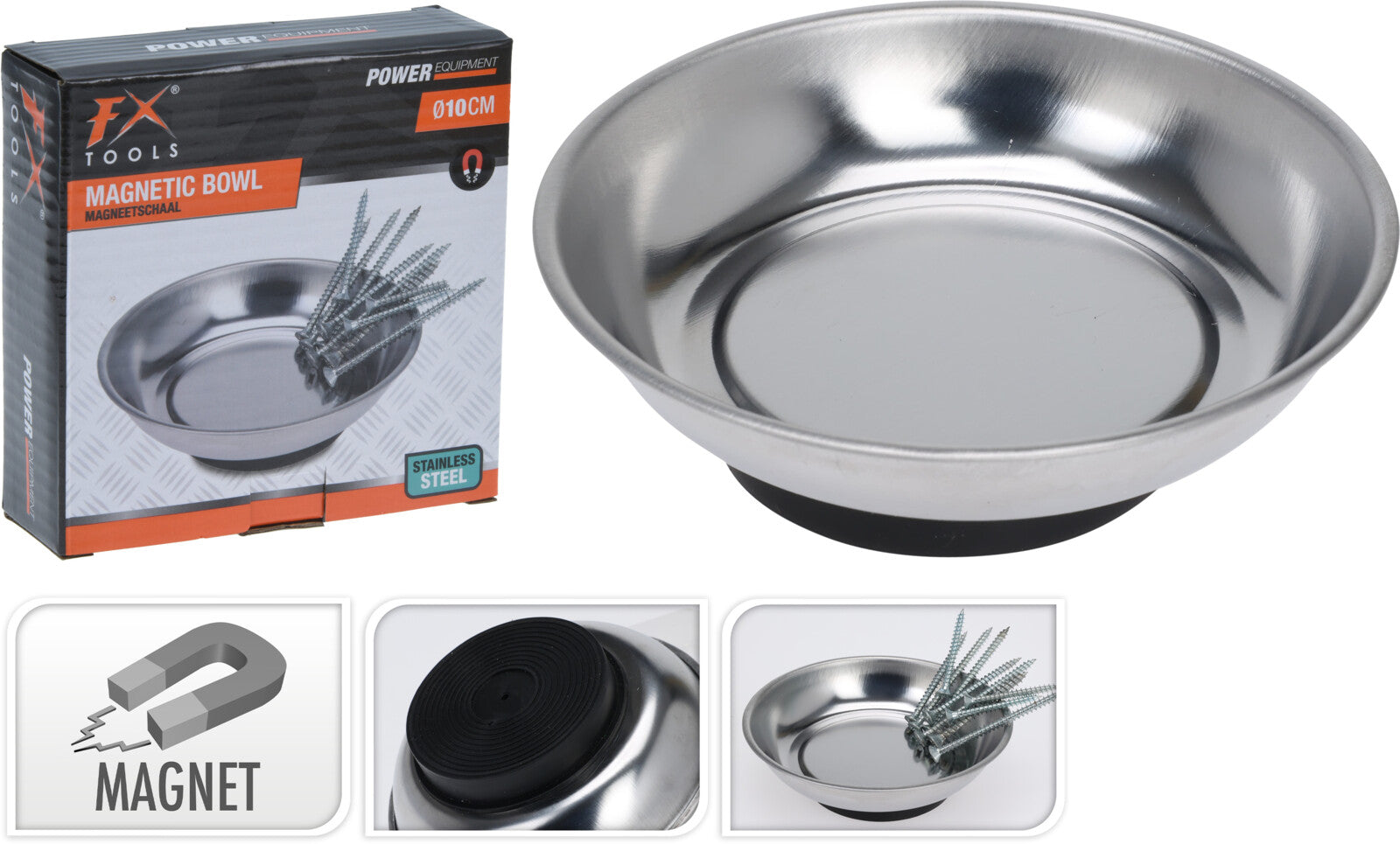 קערת ברגים נירוסטה מגנטית 105ממ