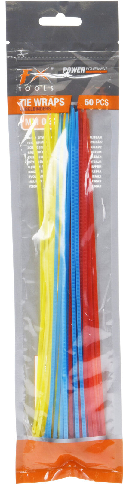 חבק ניילון אזיקון 50 יח 250X2.8 ממ צבעים שונים