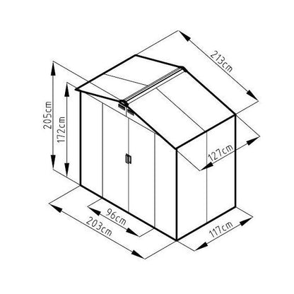 מחסן מתכת פרמיום דגם 2.13X1.27 EverGreen T74