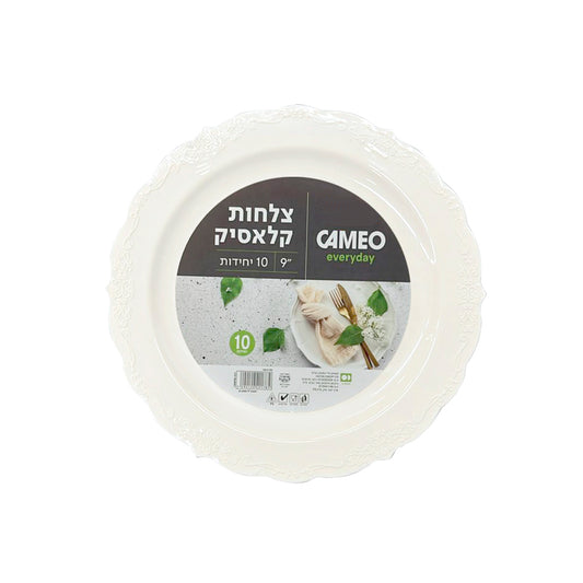 צלחת 9  לבנה 10 יח