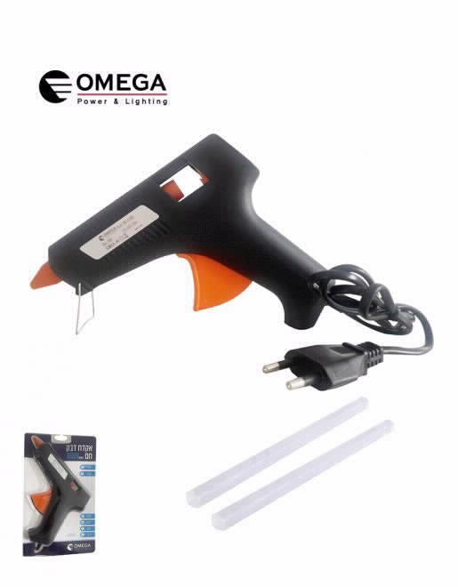 א.דבק חם 80W כולל 2 נרות דבק Ø11X100 ממ