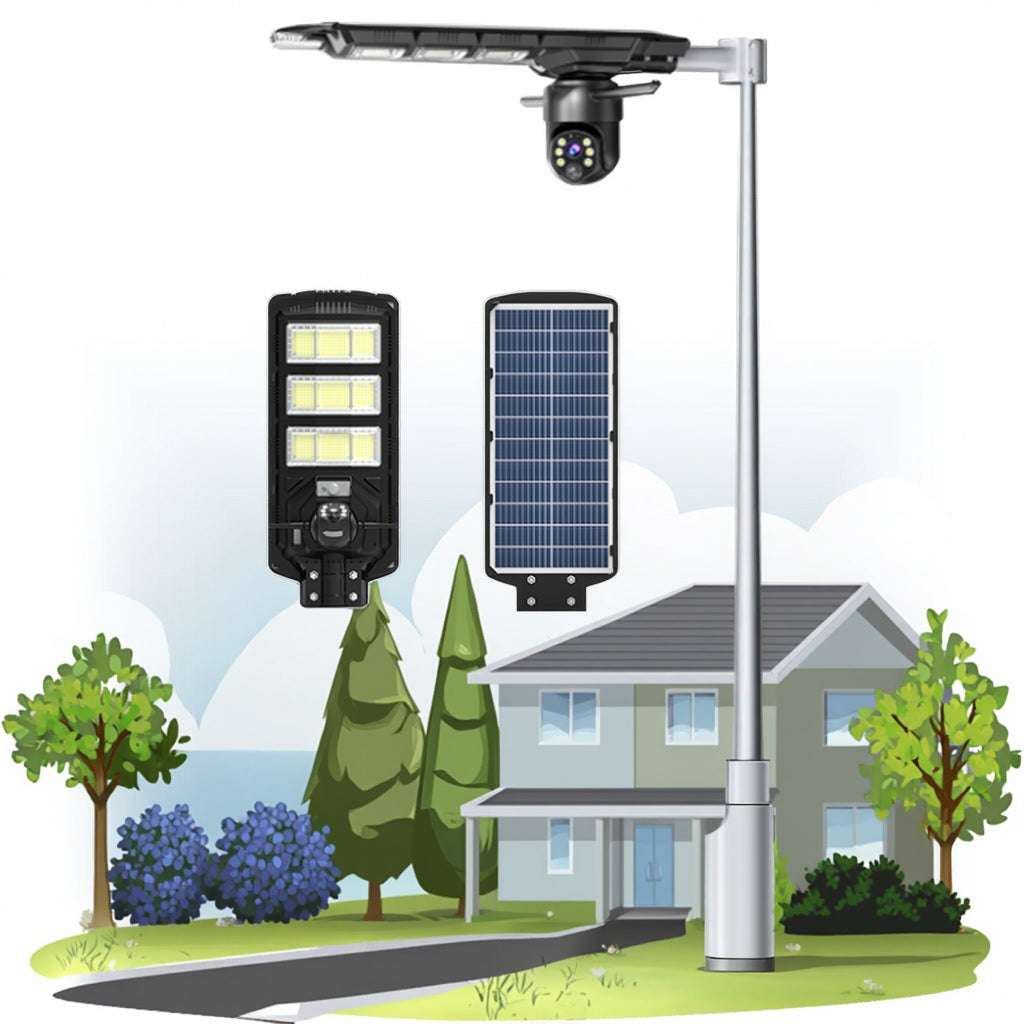 מצלמת אבטחה אלחוטית סולארית LED EYE G4 IP 1080 ממונעת 360 לתנאי חוץ קשים בתאורת לד לבית לעסק או לרחוב ללא צורך בחיבור לחשמל