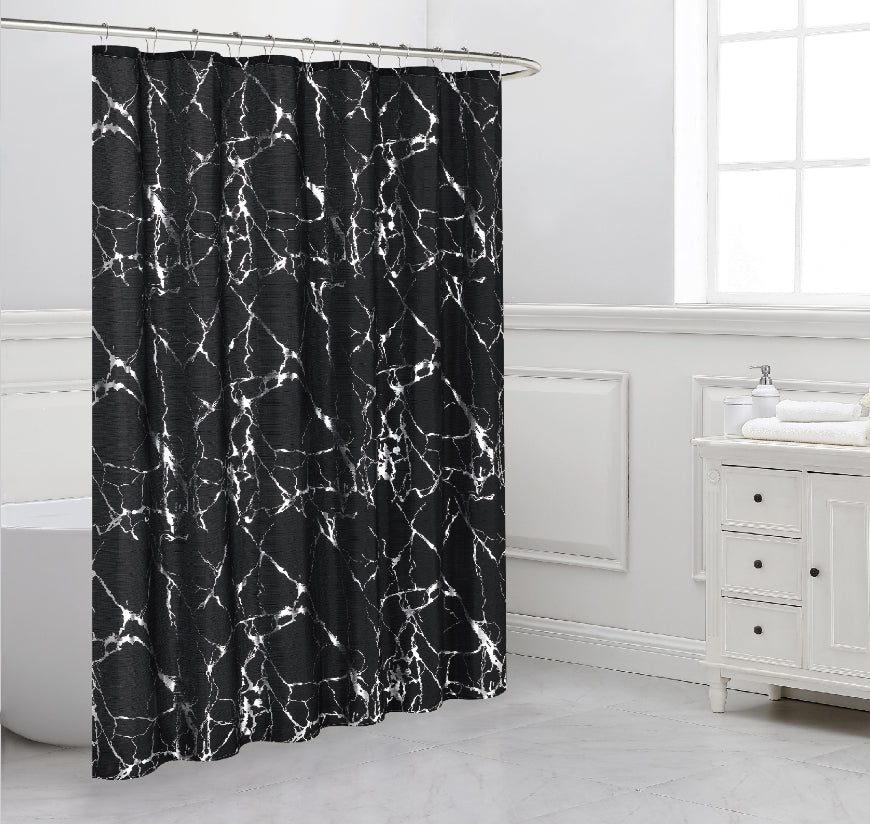 וילון אמבט שיש שחור 200*180