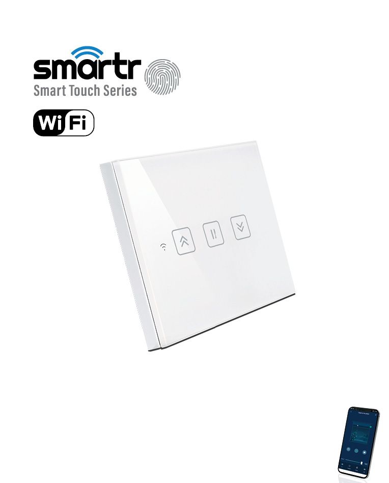 מפסק מגע לבן לתריס SMARTR 10A 1200W, WIFI