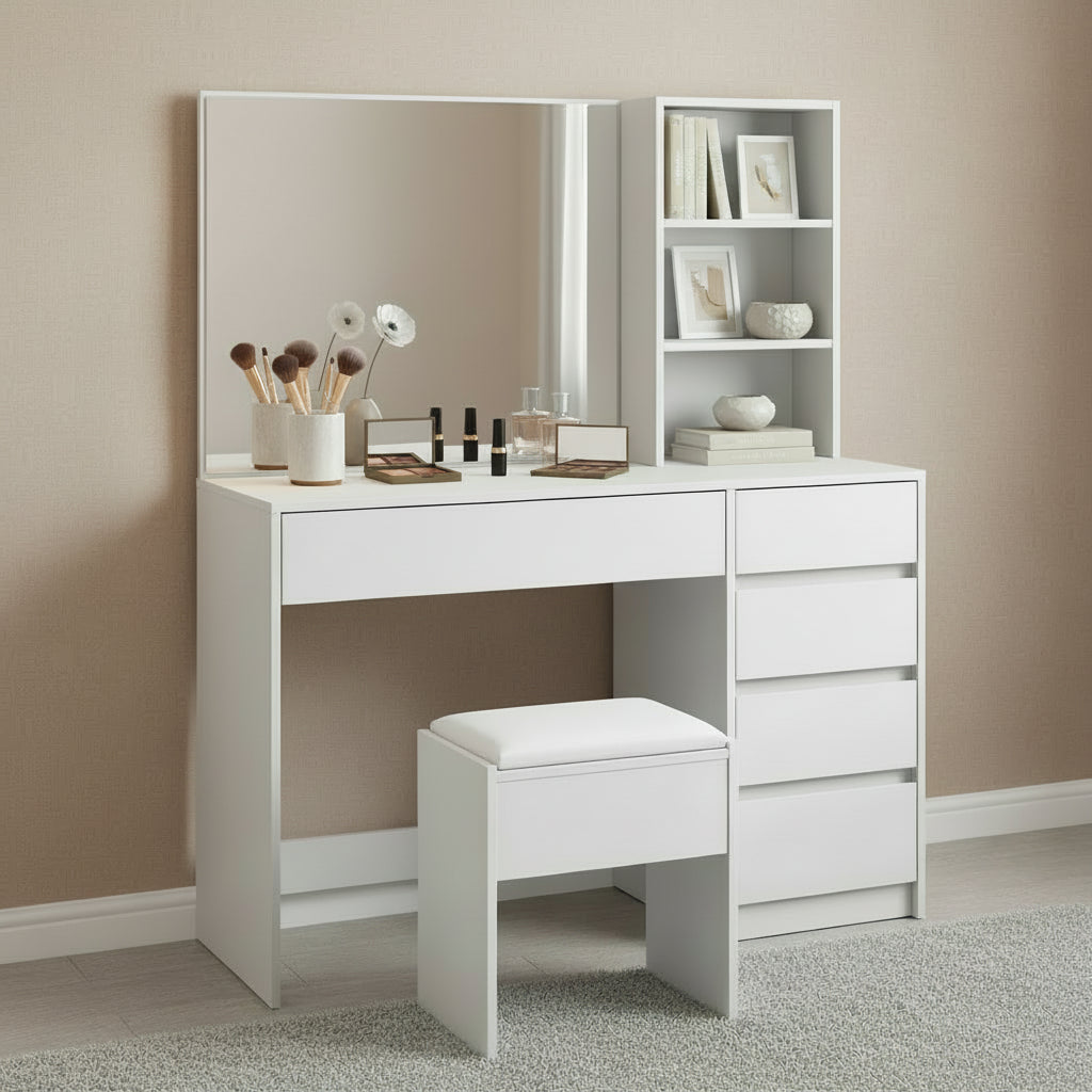 שולחן איפור מפואר כולל כסא מרופד דגם ספיר