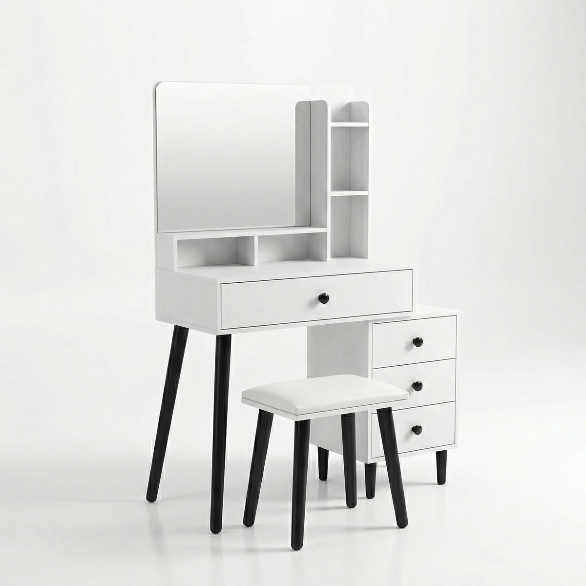 שולחן איפור מפואר כולל כסא מרופד דגם סביון