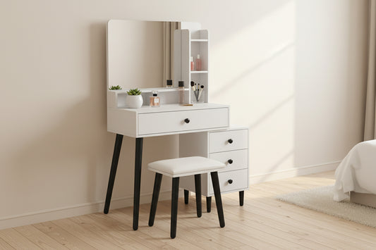 שולחן איפור מפואר כולל כסא מרופד דגם סביון