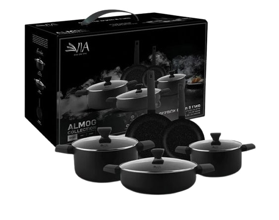 סט סירים 8 חלקים ALMOG צבע שחור