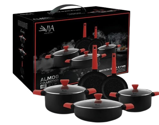 סט סירים 8 חלקים ALMOG צבע אדום