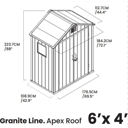מחסן גינה 4*6 APEX ROOF