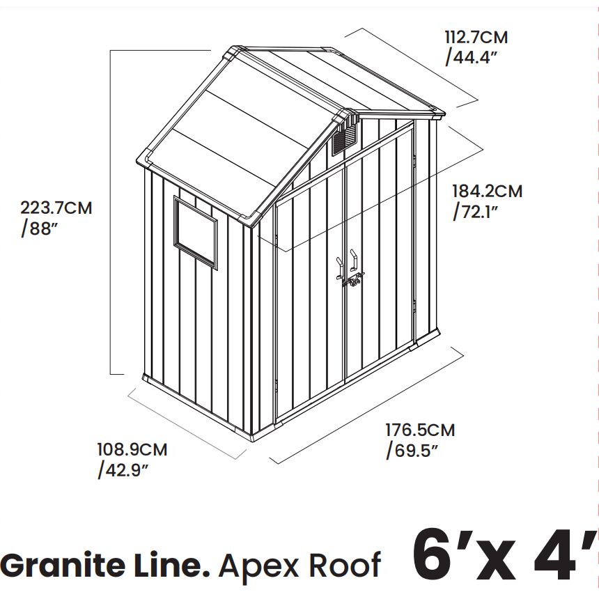 מחסן גינה 4*6 APEX ROOF