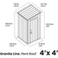 מחסן גינה 4*4 PENT ROOF
