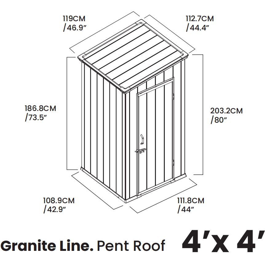 מחסן גינה 4*4 PENT ROOF