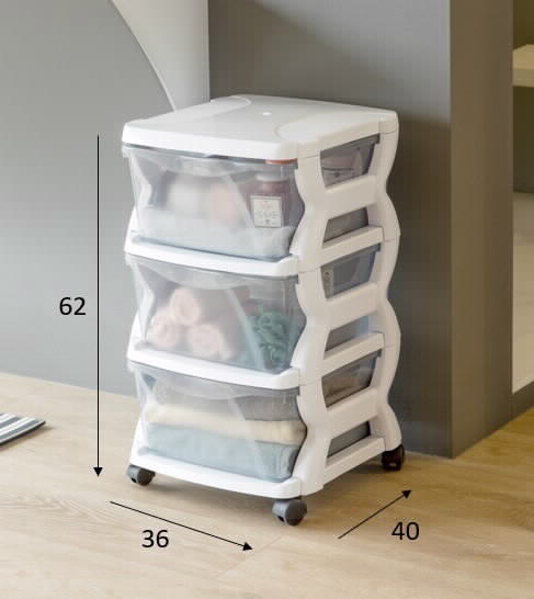 מגירון פלסטיק 3 קומות לבן