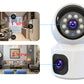 מצלמת אבטחה אלחוטית ממונעת 360 מעלות לבית או לעסק עם 2 עדשות לכיסוי מושלם !
