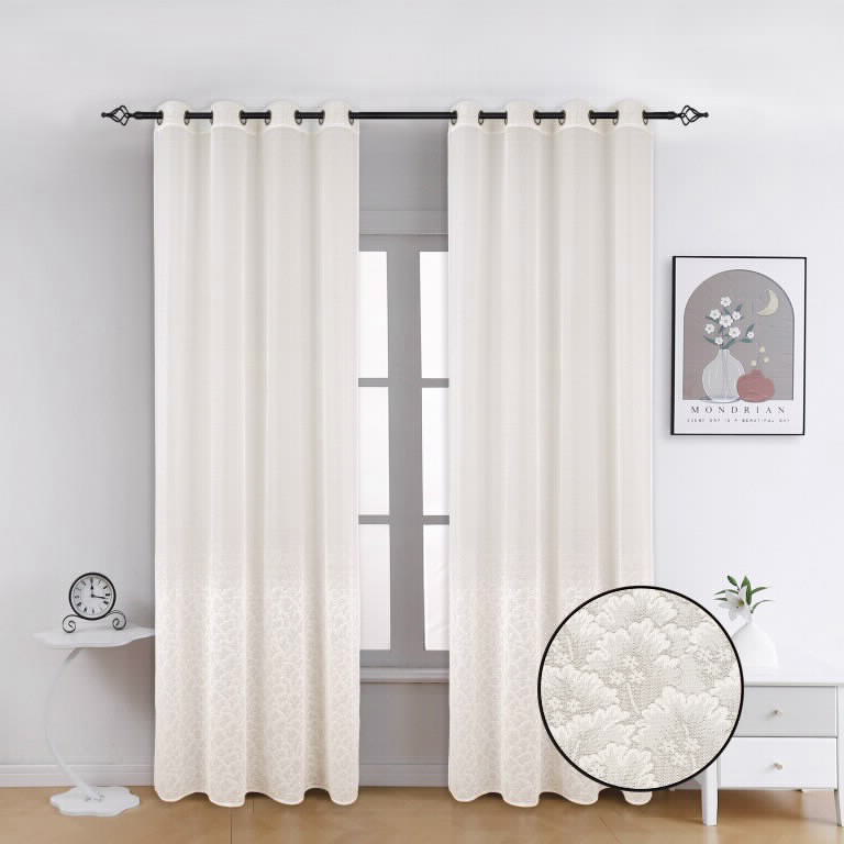 וילון ארוך 2X140/250 סמ קשת לבן