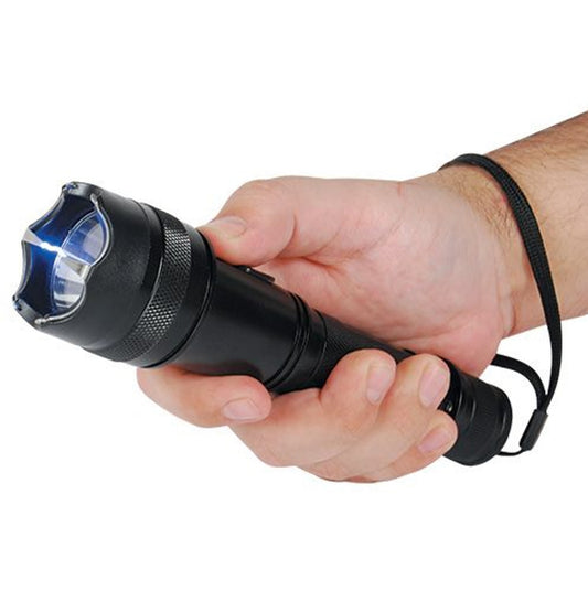 שוקר חשמלי עוצמתי נטען להגנה עצמית עד 9 מיליון וולט כולל פנס לטווח רחוק