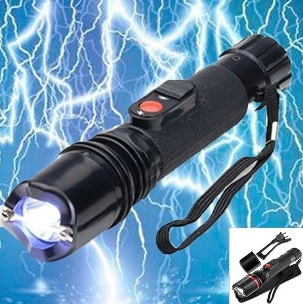 שוקר חשמלי עוצמתי נטען להגנה עצמית עד 9 מיליון וולט כולל פנס לטווח רחוק