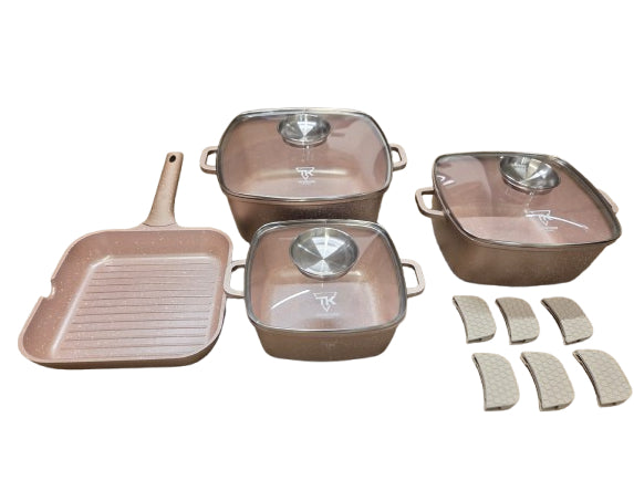 סט סירים 7 חלקים COOKWARE צבע ורוד