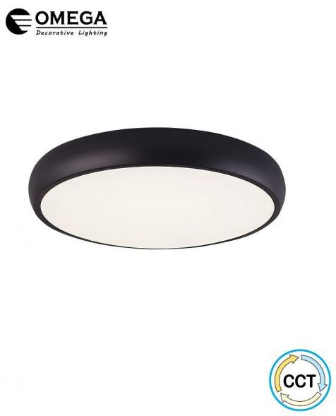 גוף תאורה צמוד תקרה DALLAS קוטר 40 40W שחור CCT