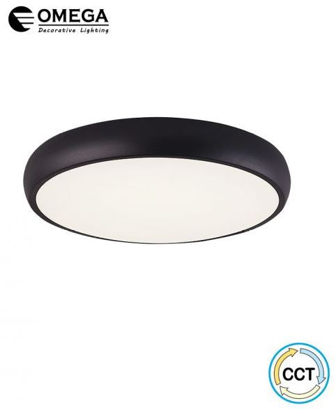 גוף תאורה צמוד תקרה DALLAS קוטר 60 70W שחור CCT