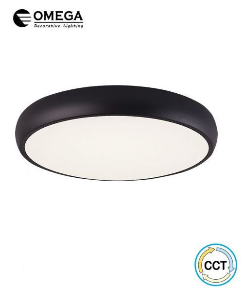 גוף תאורה צמוד תקרה DALLAS קוטר 80 90W שחור CCT