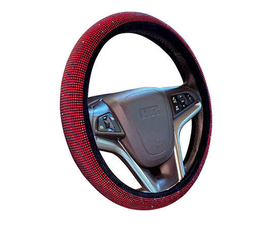 כיסוי הגה קריסטל אדום