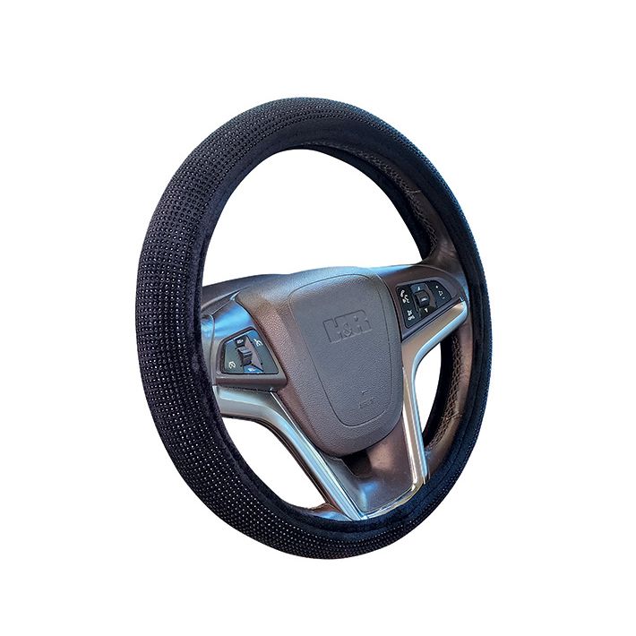 כיסוי הגה קריסטל שחור