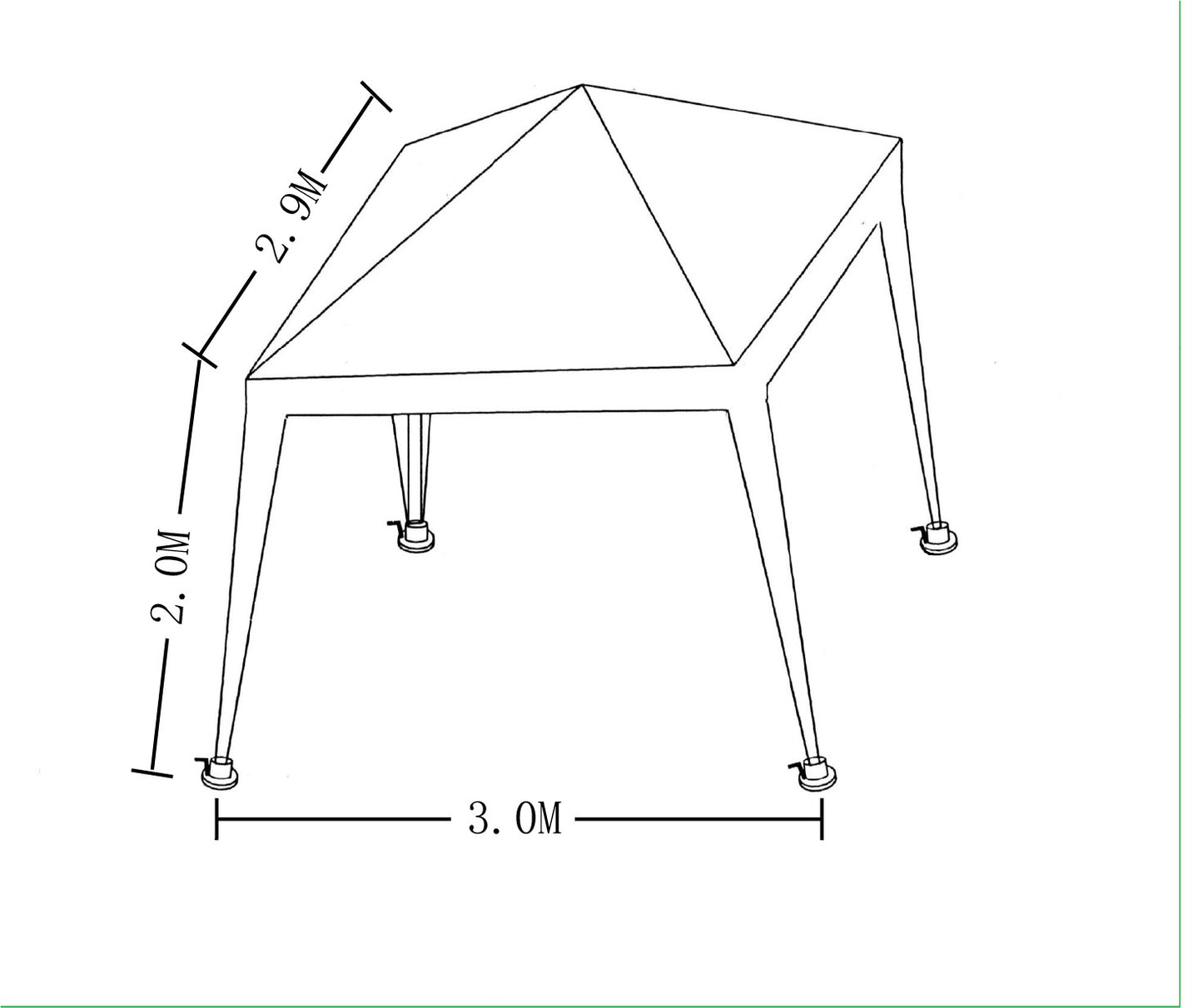 גזיבו 2.5*2.5 מטר כחול