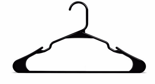 מארז 10 קולבים פלסטיק צבע שחור