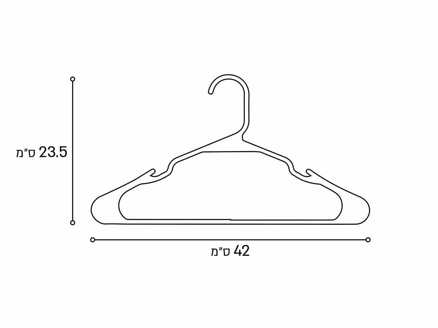 מארז 10 קולבים פלסטיק צבע שחור