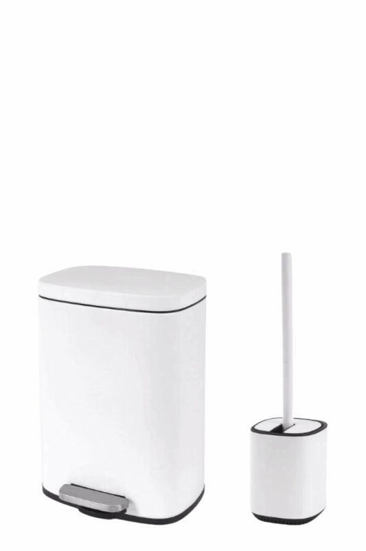 סט מברשת ופח 5 ליטר מלבני לבן