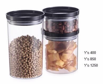 סט 3 קופסאות אקריליות עגולות