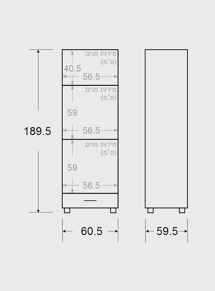 ארון בילט אין לשני תנורים דגם 412