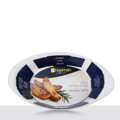 תבנית אובלית 32.6*20.3 סמ 2 ליטר זכוכית Opal Glass