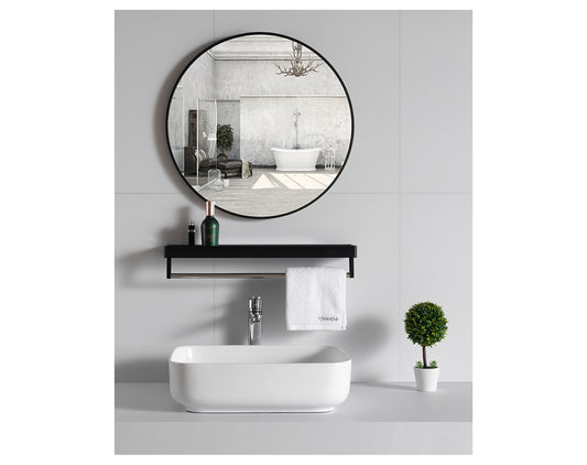 מראה עגולה קוטר 80 ס"מ צבע שחור