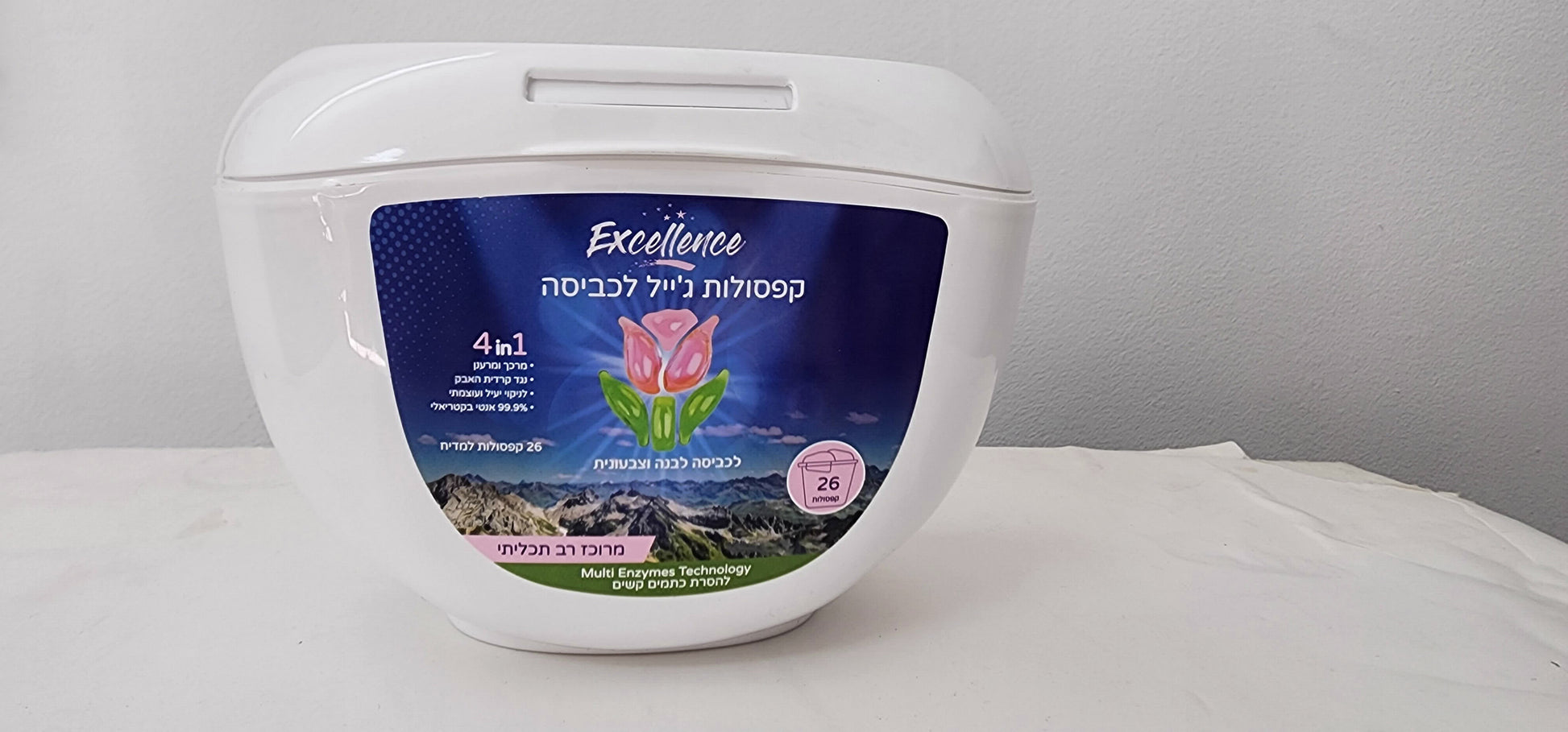 קפסולות כביסה לוטוס 26 יחידות אריזת פלסטיק פרימיום