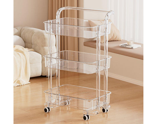 עגלת שירות אקריל  דגם "Pure" מידה 3 קומות רחב