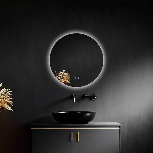 מראה עגולה 60 סמ עם תאורת לד ב 3 צבעים מפשיר אדים