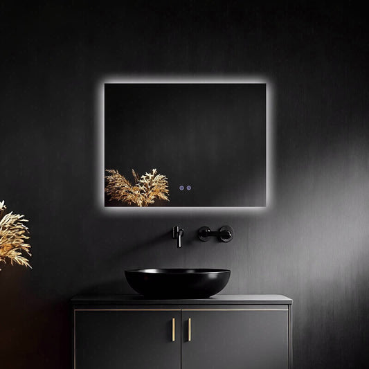 מראה מלבנית 80/60 עם תאורת לד 3 צבעים מפשיר אדים