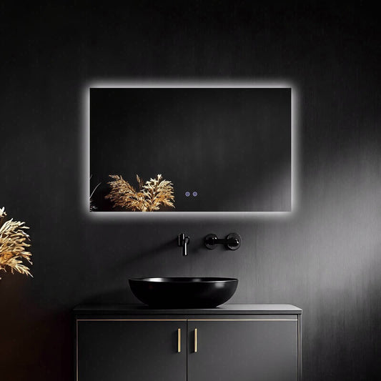 מראה מלבנית 100/60  עם תאורת לד 3 צבעים מפשיר אדים