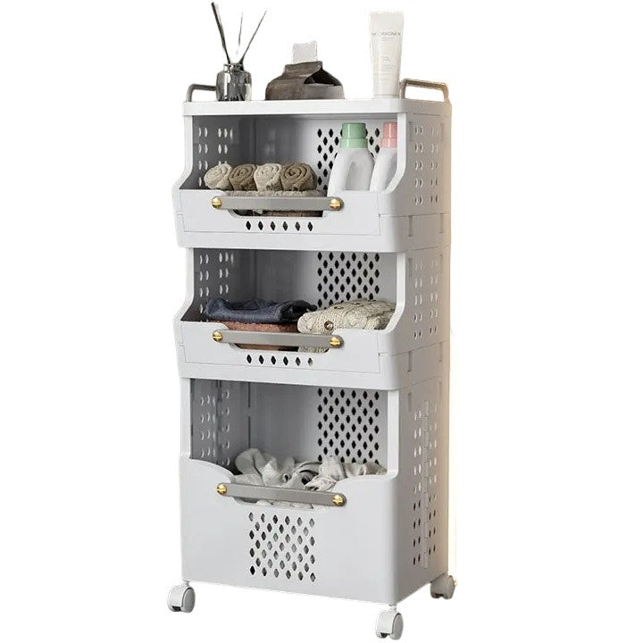 יחידת אחסון ניידת 4 מדפים לחדר שירות