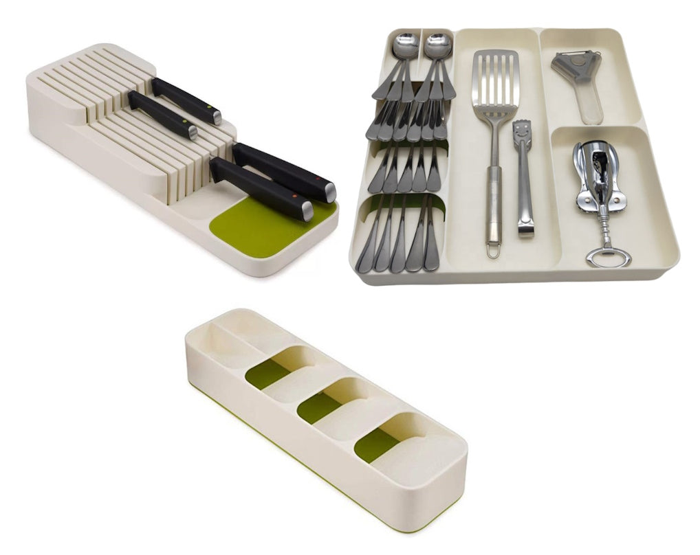 סט ארגוניות לסכו"ם - לבן