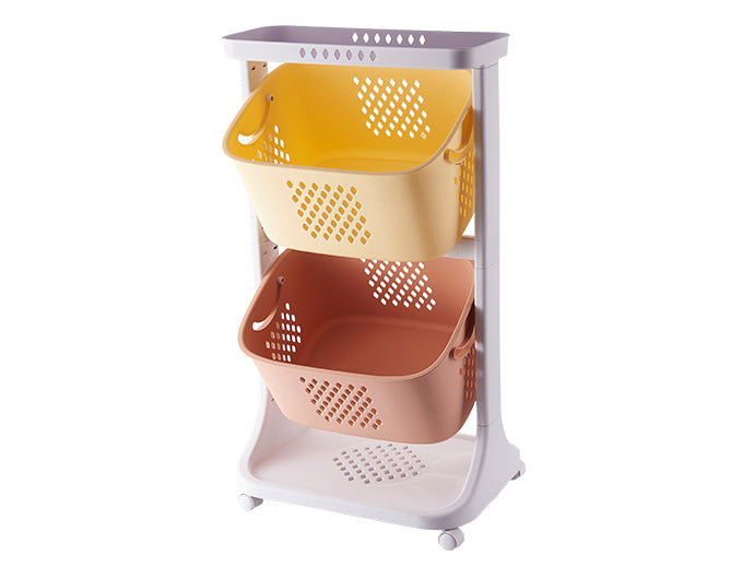 סלי איחסון צבעוניים שתי קומות