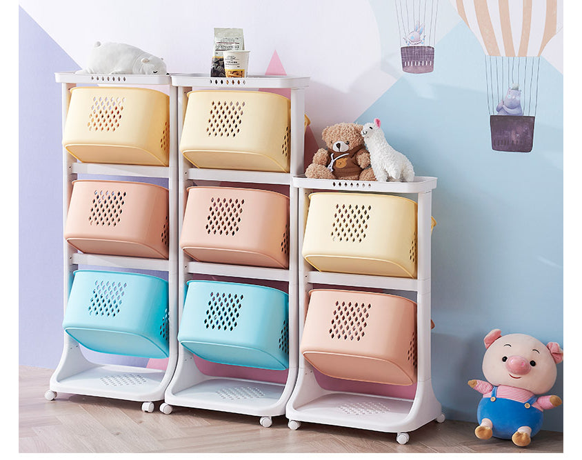 סלי אחסון צבעוניים  קומות שתי קומות