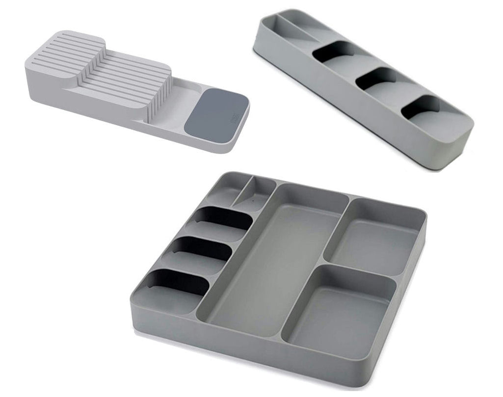 סט ארגוניות לסכו"ם - אפור