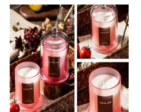 נר ריחני בעל עיצוב מודרני עם פקק ביטחון וגוף מזכוכית ריח אגסים ופרזיות עסיסיות