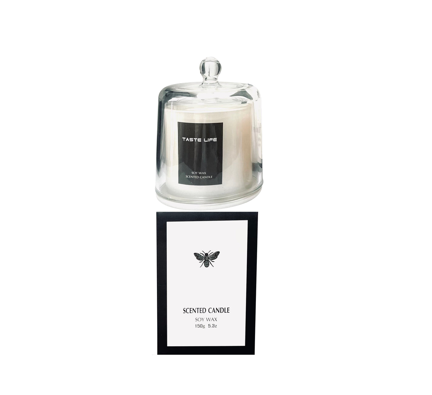 נר ריחני בעל עיצוב מודרני עם פקק ביטחון וגוף מזכוכית ריח אגסים ופרזיות עסיסיות