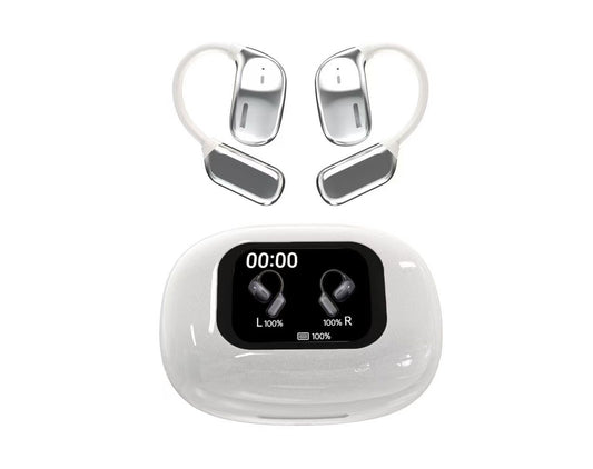 אוזניות תרגום Bluetooth עם טכנולוגיית AI – 144 שפות צבע לבן